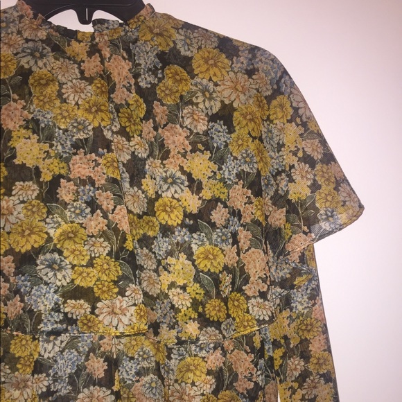 Zara Multicolor Frilly Floral Blouse XS - Picture 4 of 7